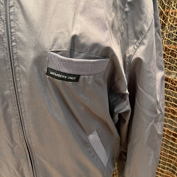 Mens Members Only Jacket Size 42 Gray Racer Lined Bomber Europe Craft - Picture 2 of 9